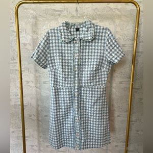 Tweed style button down dress. Size large.